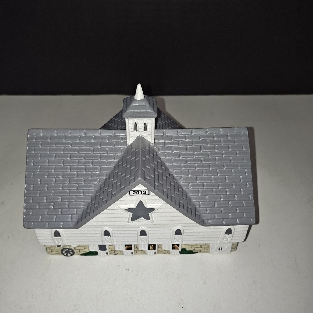 Figis 2013 Civil War Horse Barn Ceramic Container Roxanne Tomkowiak Collectible